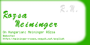 rozsa meininger business card